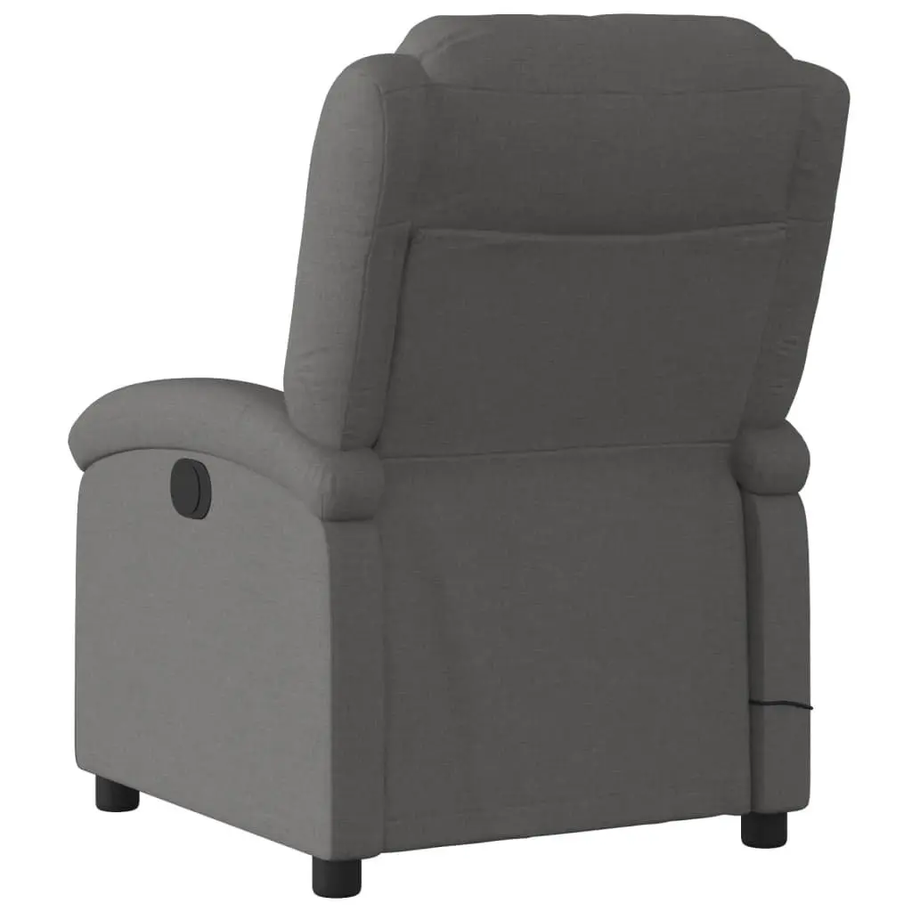 Electric Recliner Chair with Massage Function Adjustable Footrest Grey Fabric