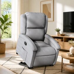 Functional Light Grey Recliner Chair for Home Use