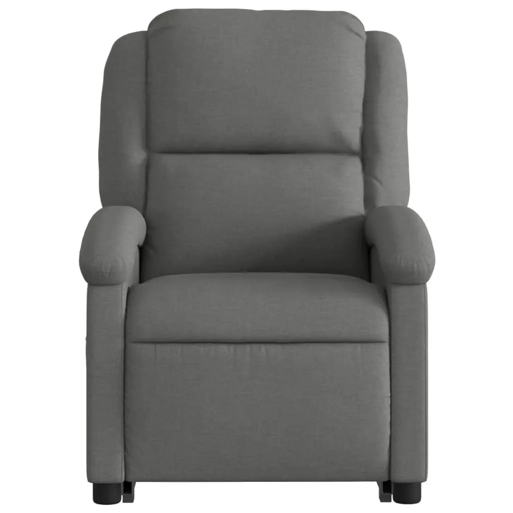 Recliner Chair Power Lift Electric Motor Dark Grey Fabric Manual