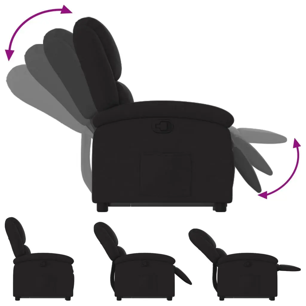 Stand Up Recliner Chair Electric Power Lift Fabric Black
