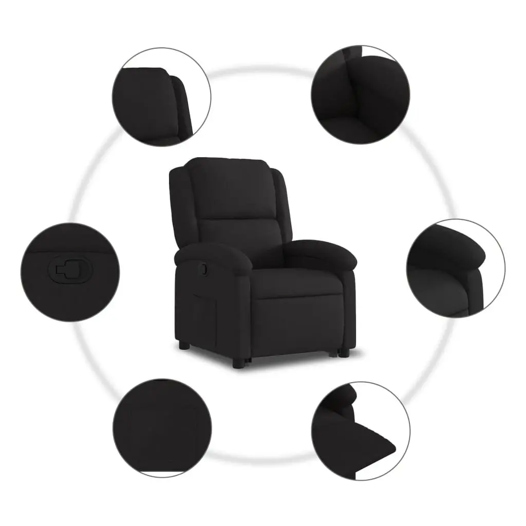 Stand Up Recliner Chair Electric Power Lift Fabric Black