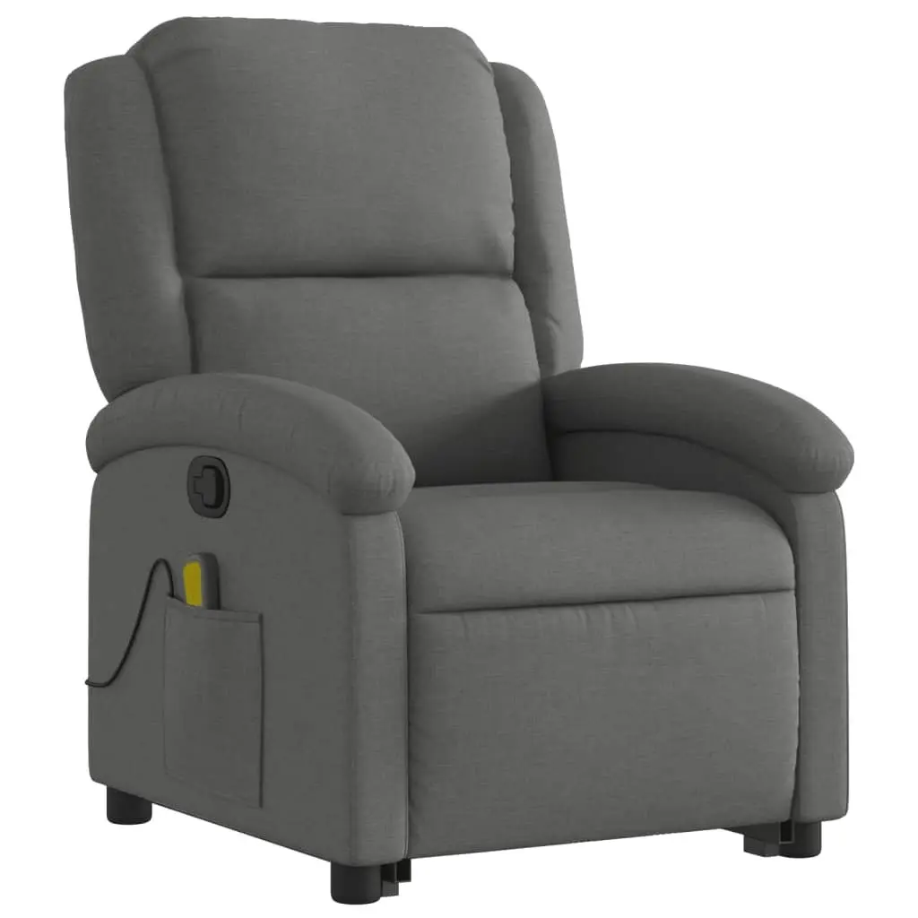 Electric Massage Recliner Chair Fabric Grey