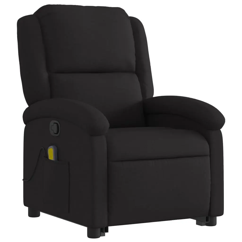 Electric Massage Recliner Chair Fabric Black Power Lift 135 Degrees