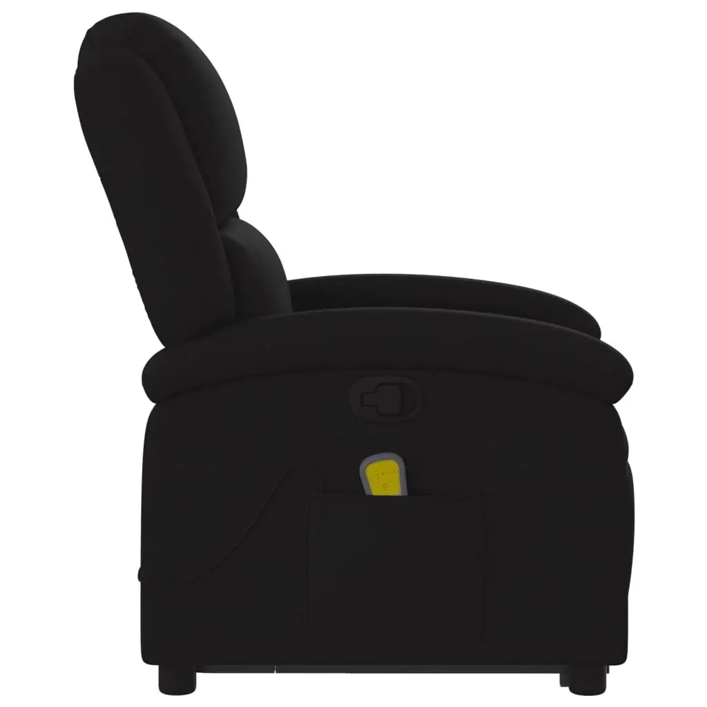 Electric Massage Recliner Chair Fabric Black Power Lift 135 Degrees