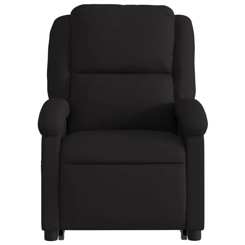 Electric Recliner Chair Power Lift Black Fabric for Elderly
