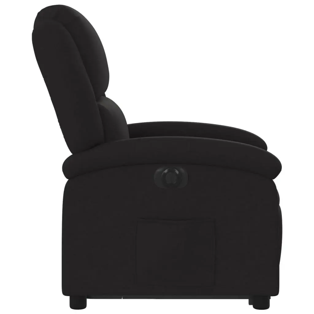 Electric Recliner Chair Power Lift Black Fabric for Elderly