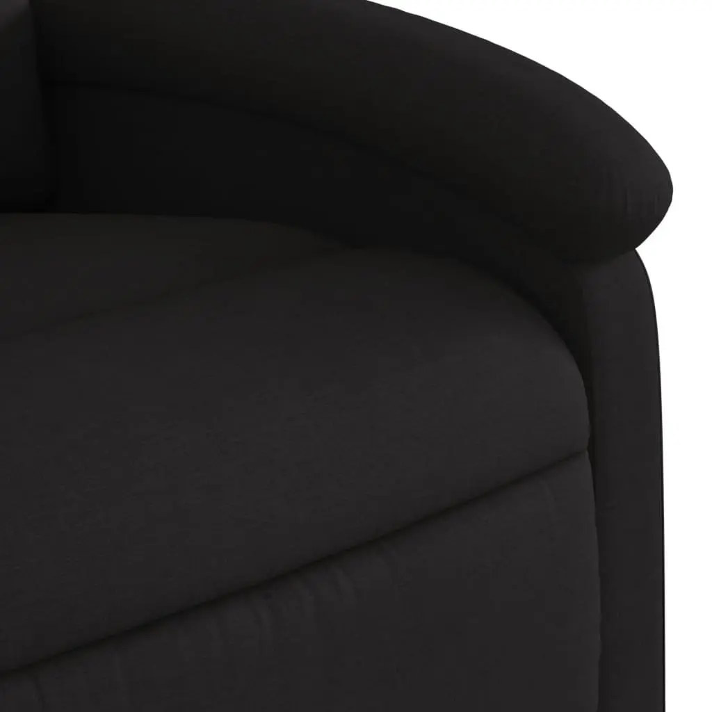Electric Recliner Chair Power Lift Black Fabric for Elderly