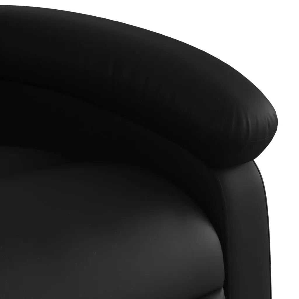Electric Recliner Chair Faux Leather Black 135 Degrees Vibration Massage Automatic Function