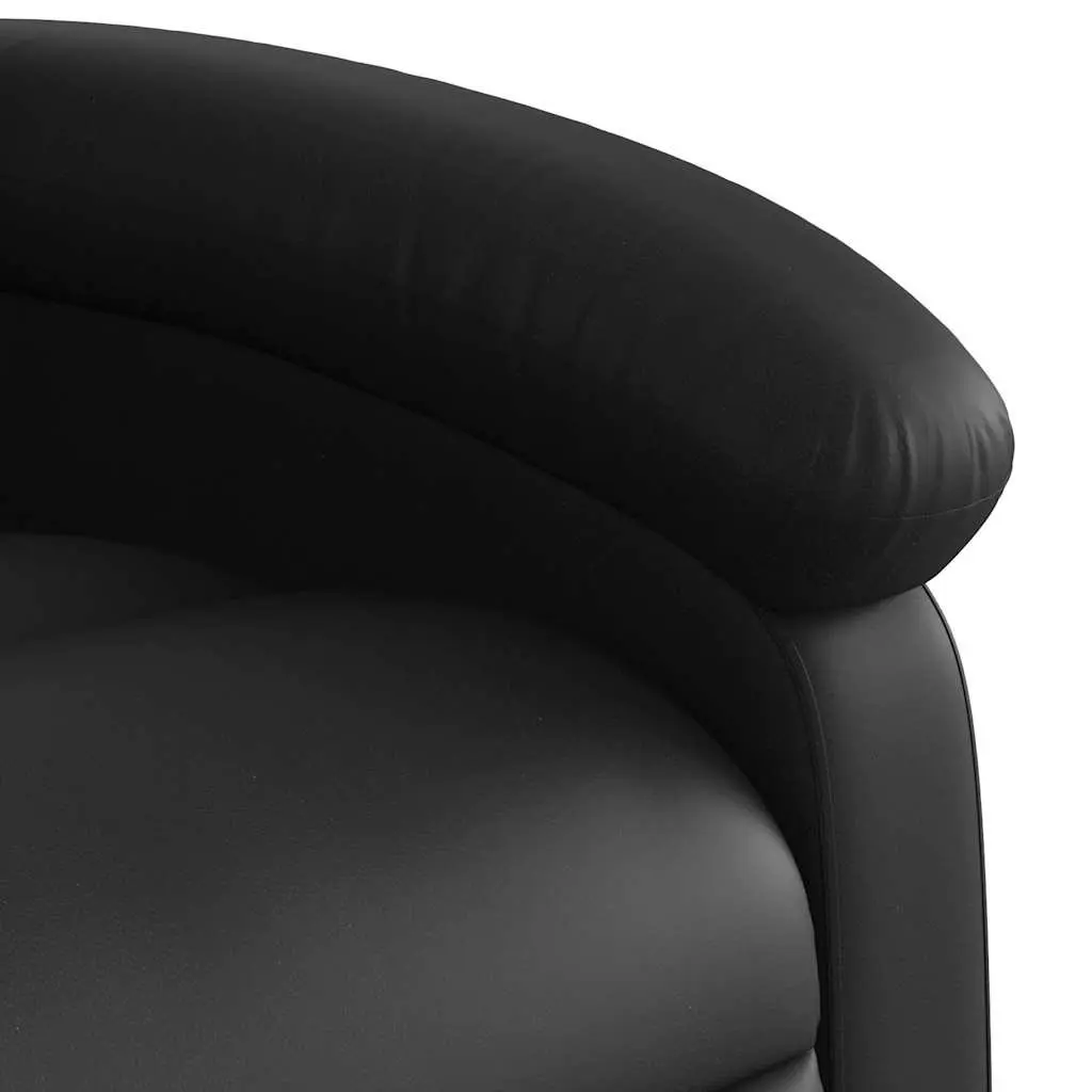 Recliner Chair Faux Leather Electric Power Lift Black Manual Reclining Armchair for Elderly
