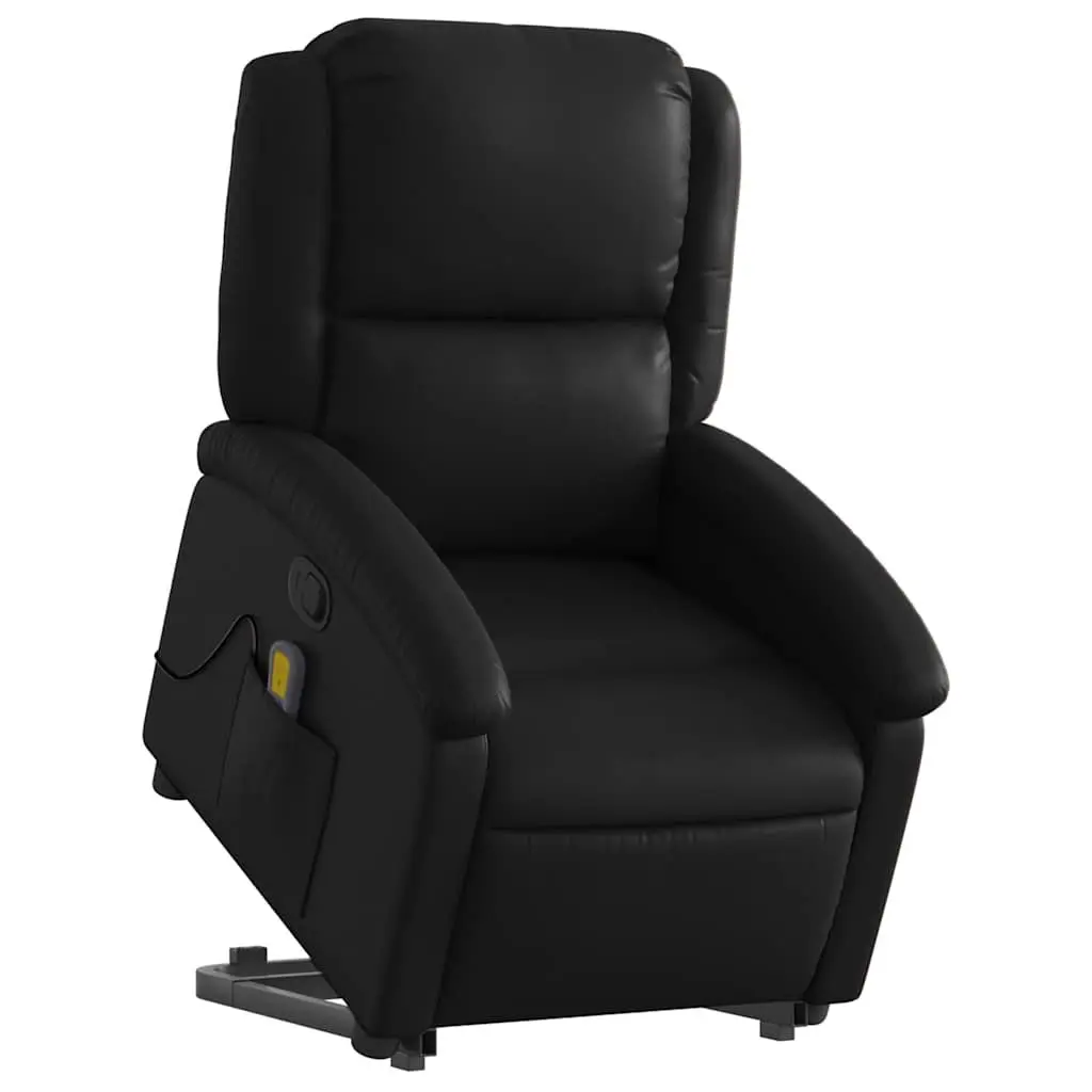 Electric Massage Recliner Chair Faux Leather Black Power Lift 135 Degrees