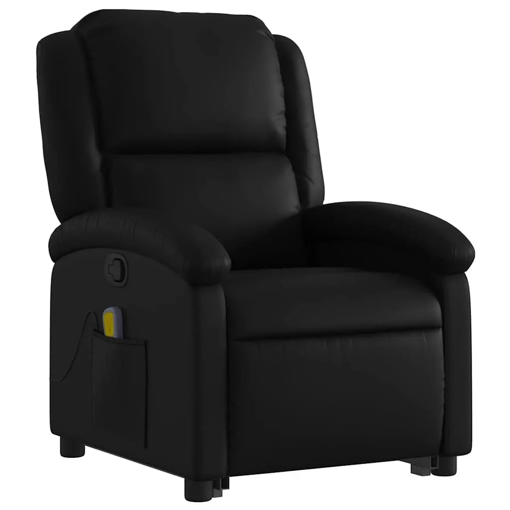 Electric Massage Recliner Chair Faux Leather Black Power Lift 135 Degrees