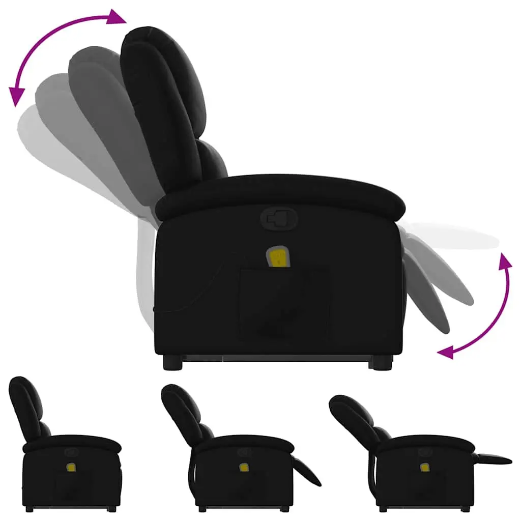 Electric Massage Recliner Chair Faux Leather Black Power Lift 135 Degrees