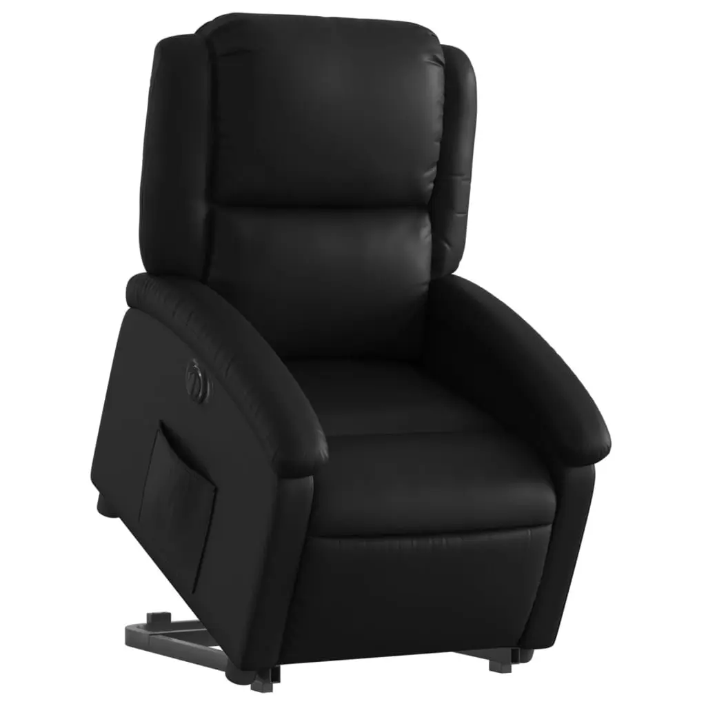 Electric Recliner Chair Power Lift Faux Leather Black