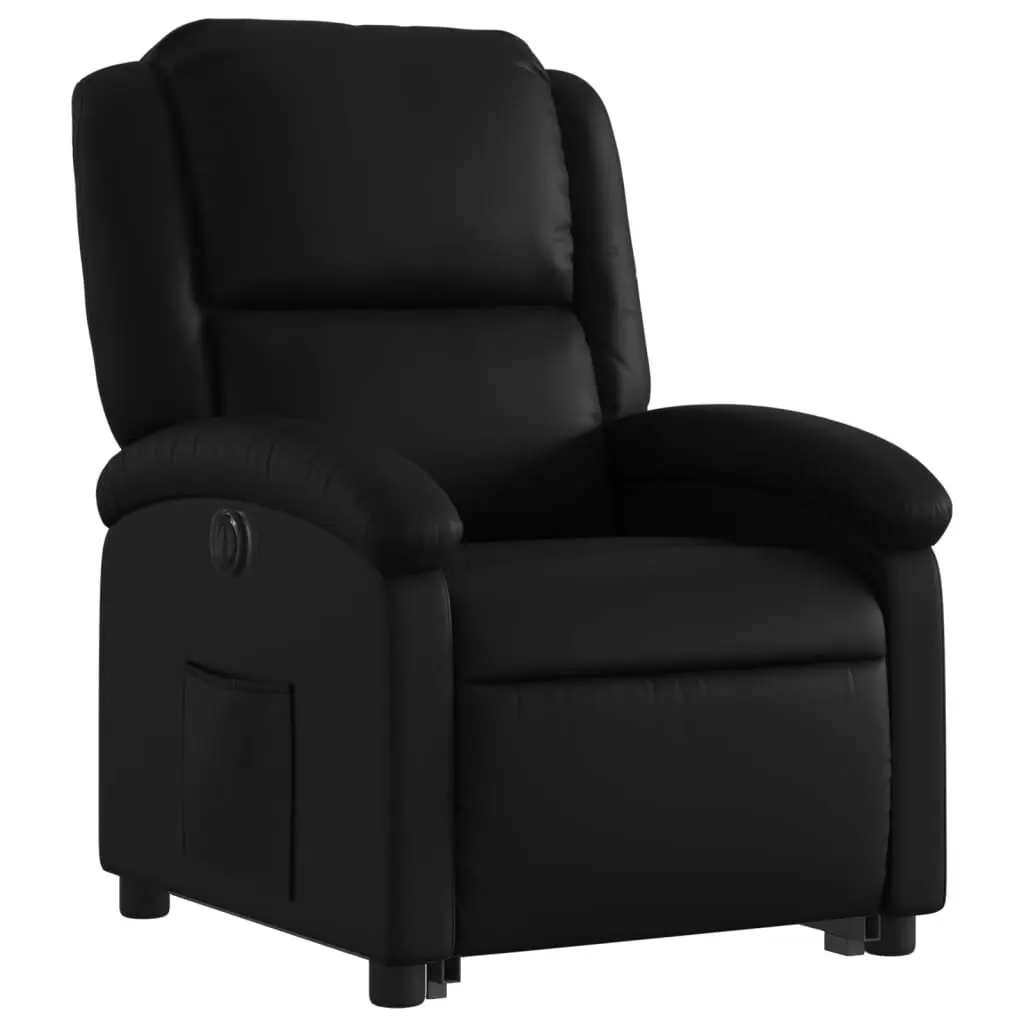 Electric Recliner Chair Power Lift Faux Leather Black