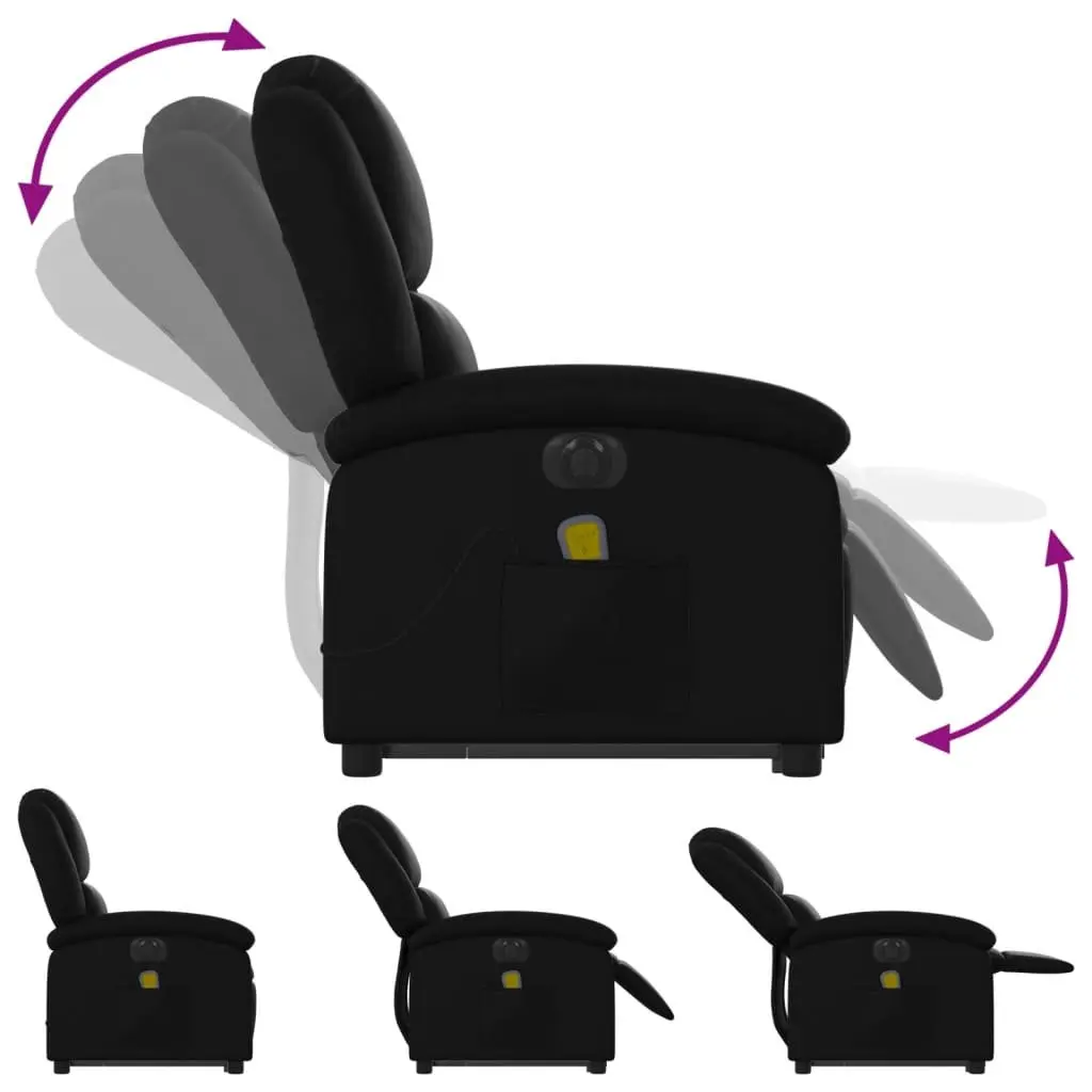 Electric Massage Chair Faux Leather Black Power Lift Recliner with Vibration Massage
