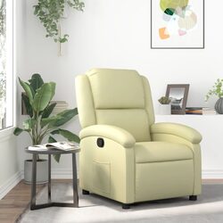 Practical Cream Leather Recliner for Everyday Use