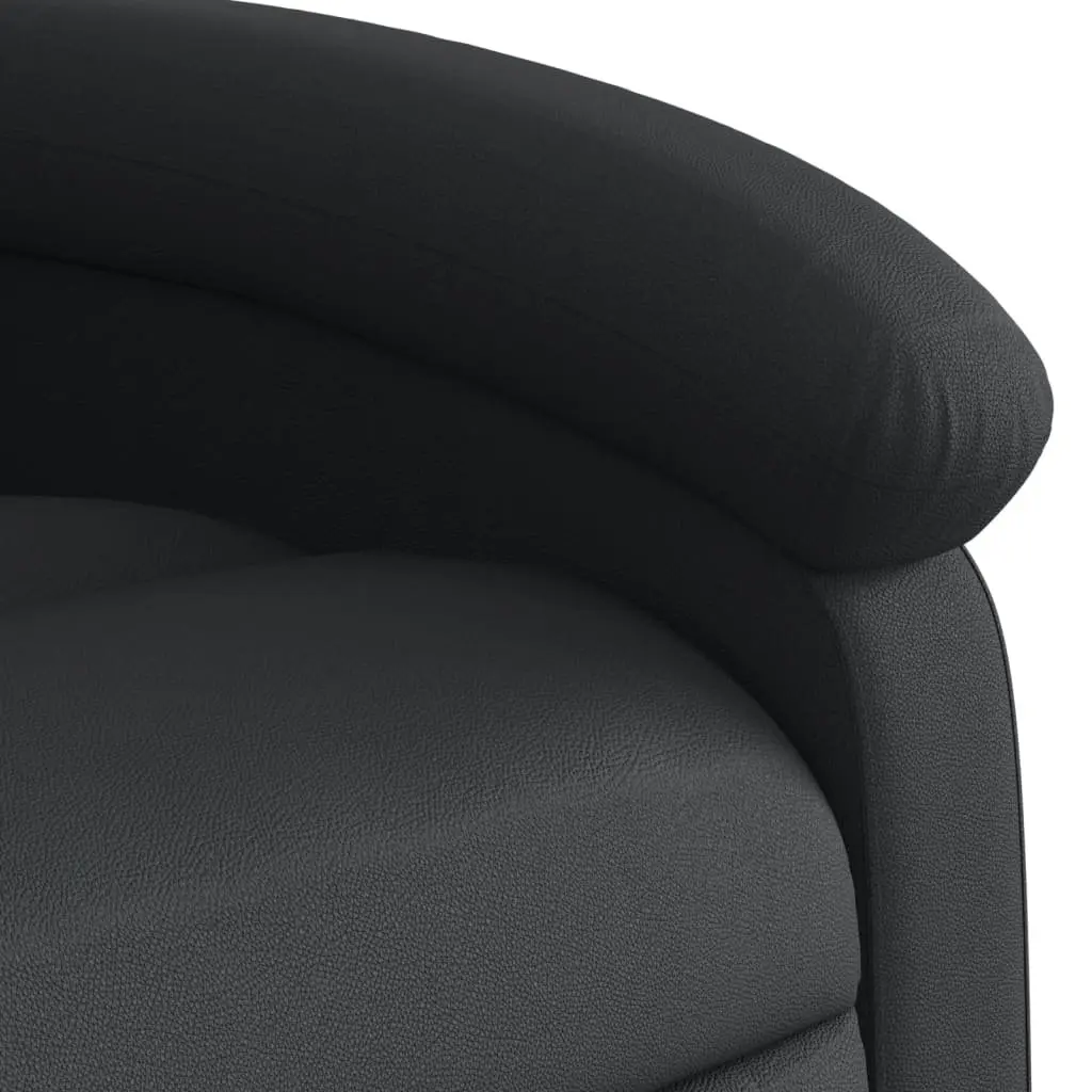Recliner Chair Power Lift Real Leather Black