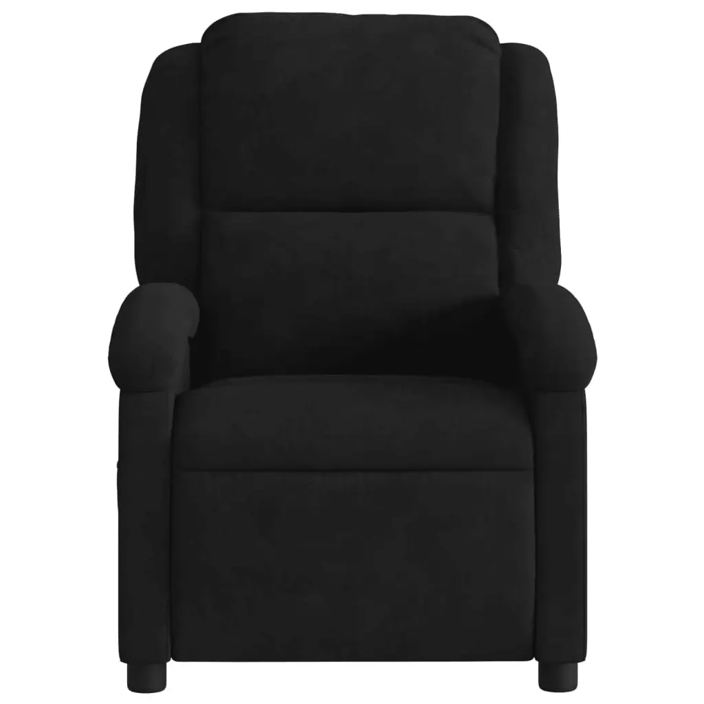 Electric Recliner Chair Velvet Black Armchair Auto Reclining Footrest Backrest