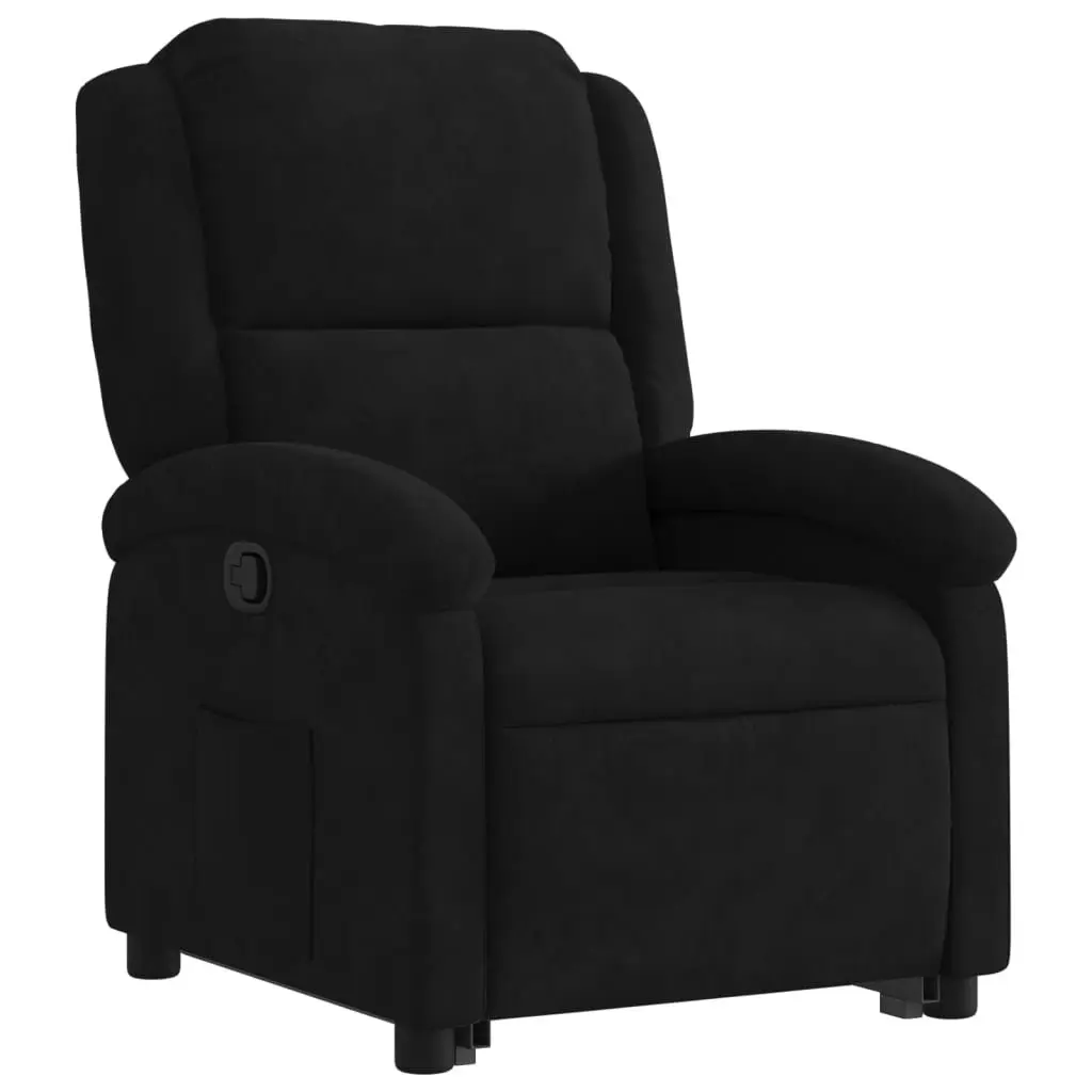 Stand Up Recliner Chair Electric Power Lift Velvet Black
