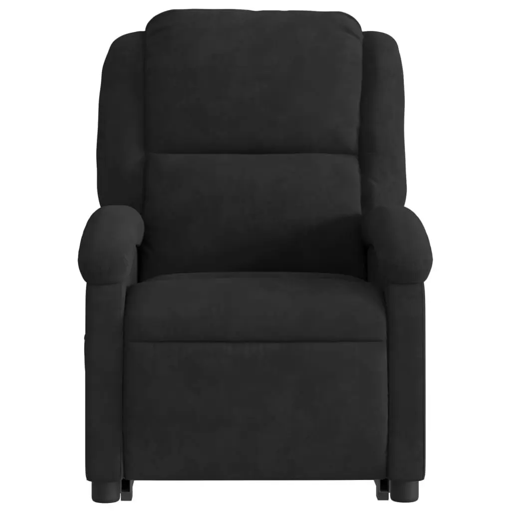 Stand Up Recliner Chair Electric Power Lift Velvet Black