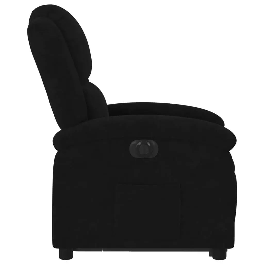 Electric Stand Up Recliner Chair Black Velvet Power Lift Armchair Elderly