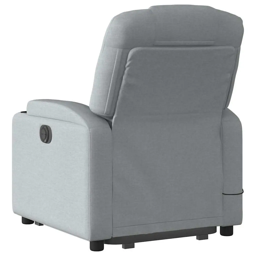 Electric Massage Chair Power Lift Recliner Grey Fabric 135 Degrees Adjustable
