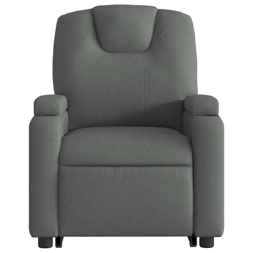 Stand Up Massage Recliner Chair Grey Fabric Power Lift Electric Recline Armchair