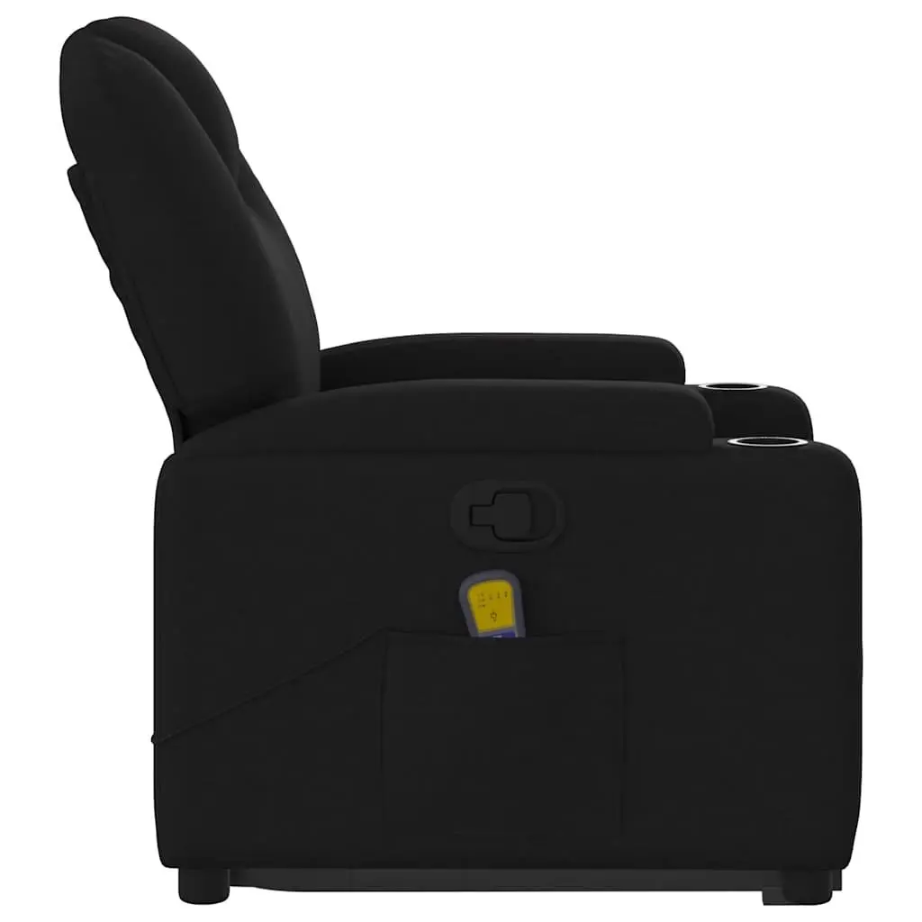 Electric Massage Recliner Chair Fabric Black Power Lift Armchair