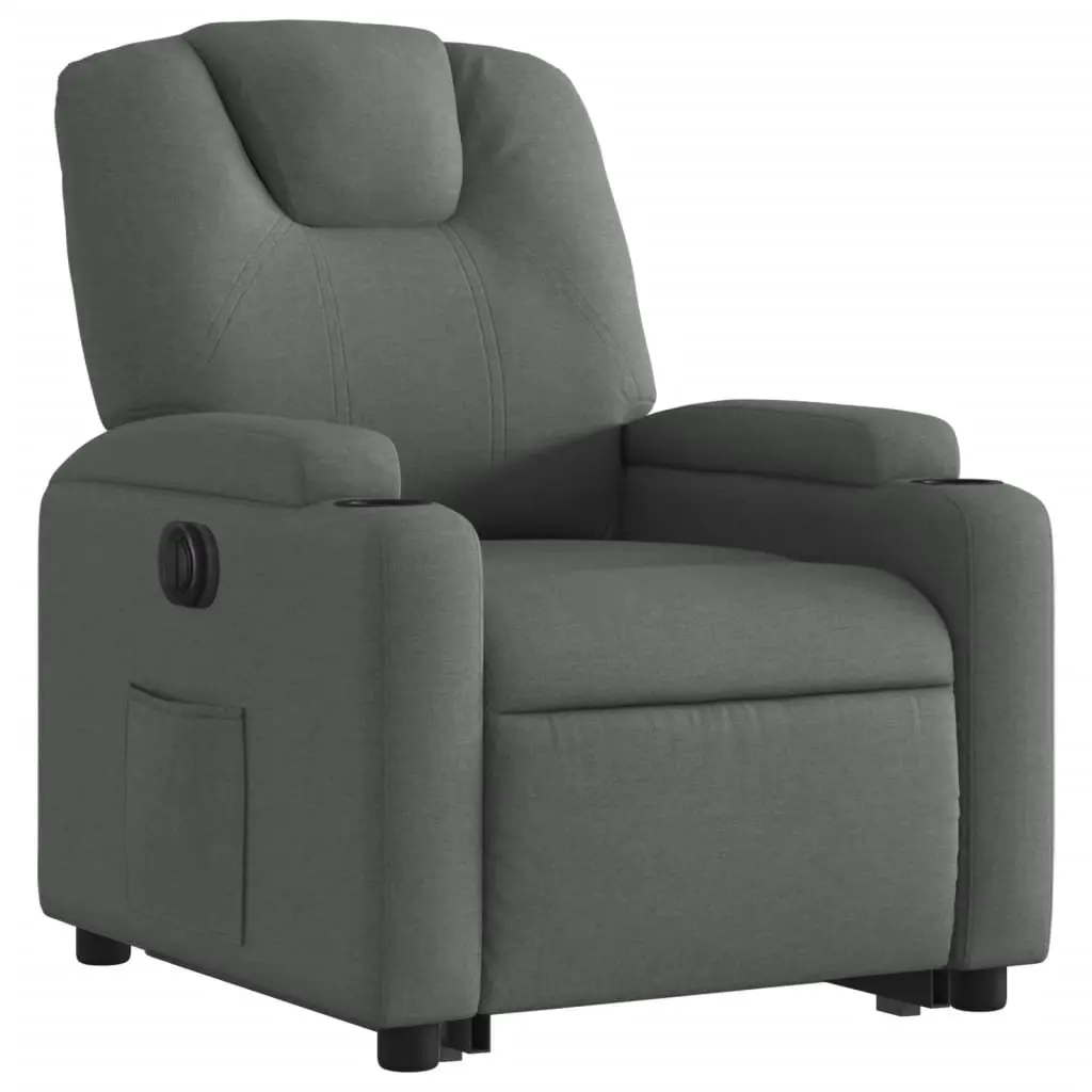 Electric Recliner Chair Power Lift Fabric Grey