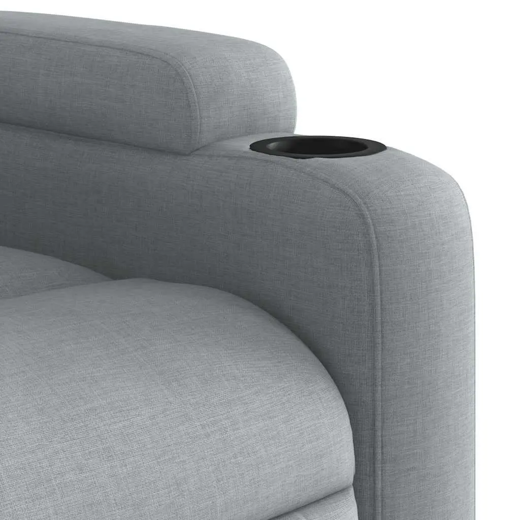 Electric Massage Recliner Chair Fabric Grey Power Lift 135 Degrees