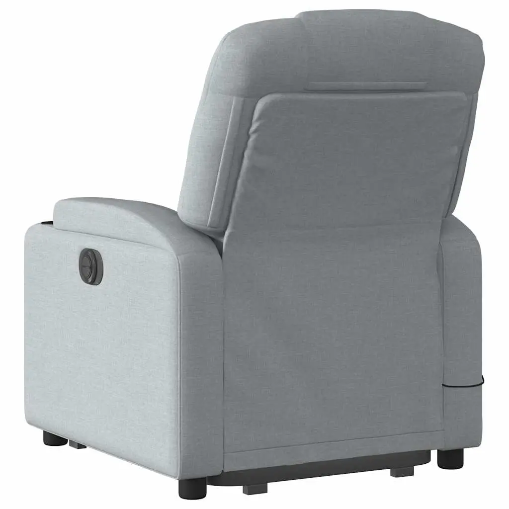 Electric Massage Recliner Chair Fabric Grey Power Lift 135 Degrees