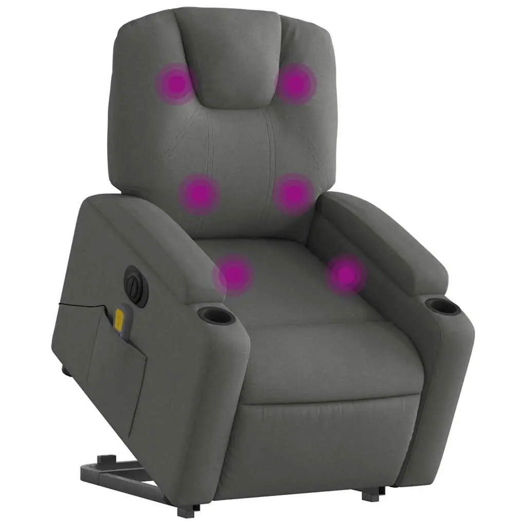 Electric Massage Recliner Chair Power Lift Fabric Grey