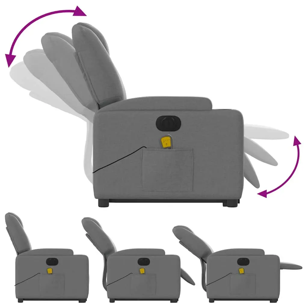 Electric Massage Recliner Chair Power Lift Fabric Grey