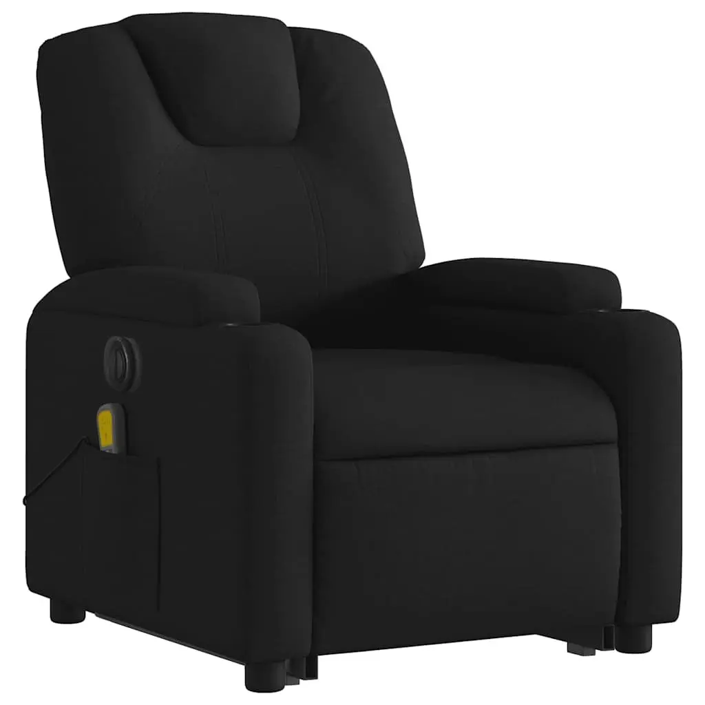 Electric Massage Chair Fabric Black Stand Up Recliner Vibration