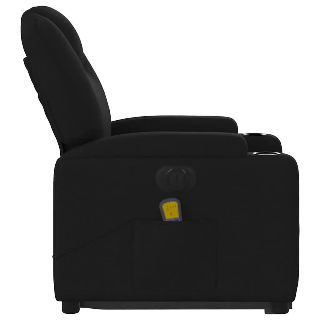 Electric Massage Chair Fabric Black Stand Up Recliner Vibration