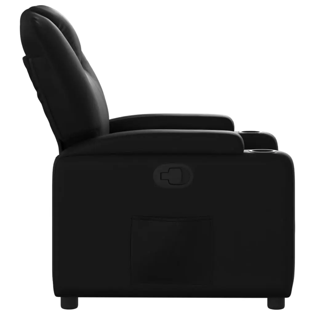 Recliner Chair Manual Reclining Faux Leather Black
