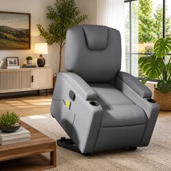 Ideal Recliner for Comfort at Home: Grey Faux Leather