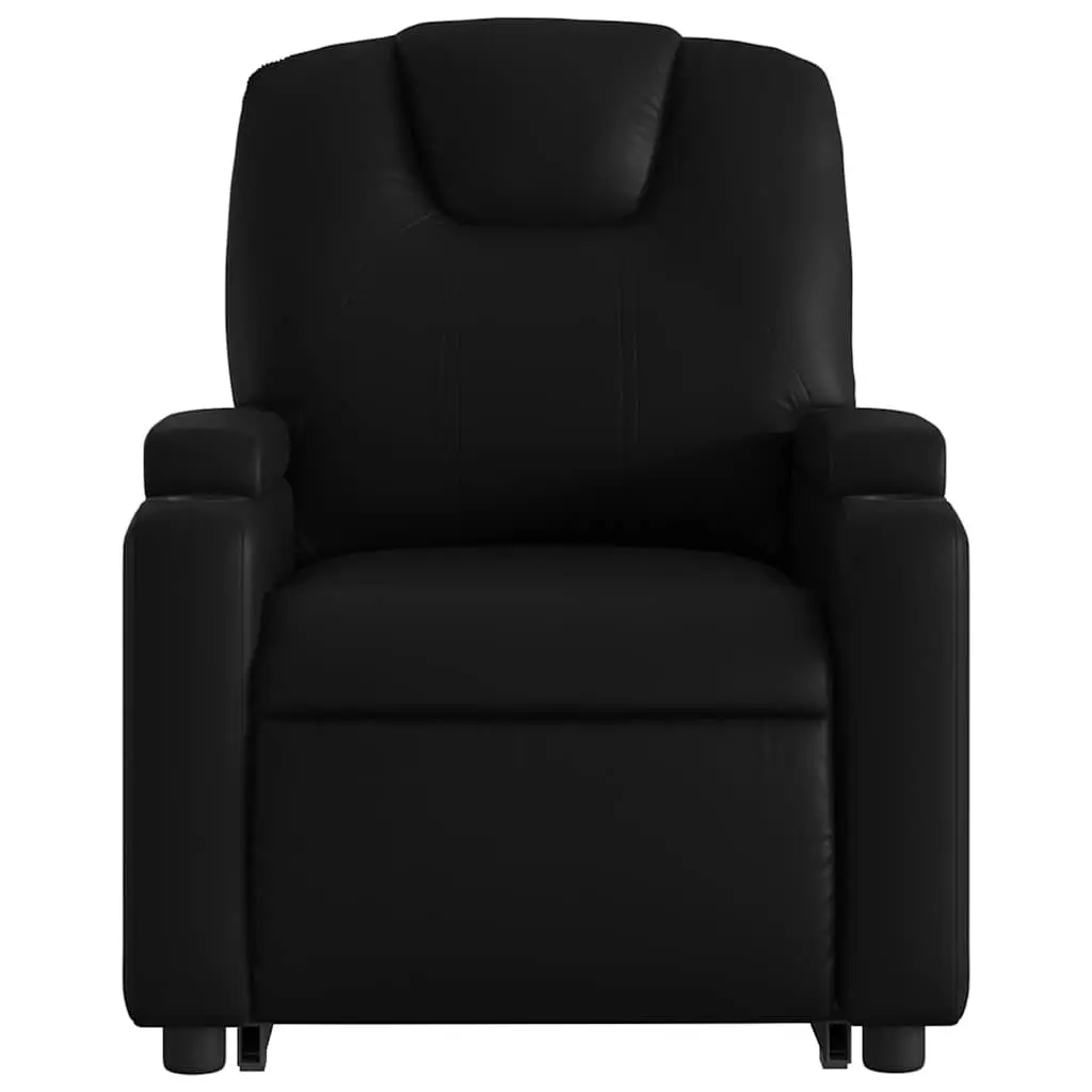 Electric Recliner Chair Faux Leather Black Power Lift Armchair