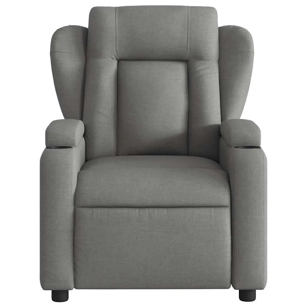 Massage Recliner Chair Fabric Dark Grey Manual Reclining Armchair with Vibration 6 Massage Points