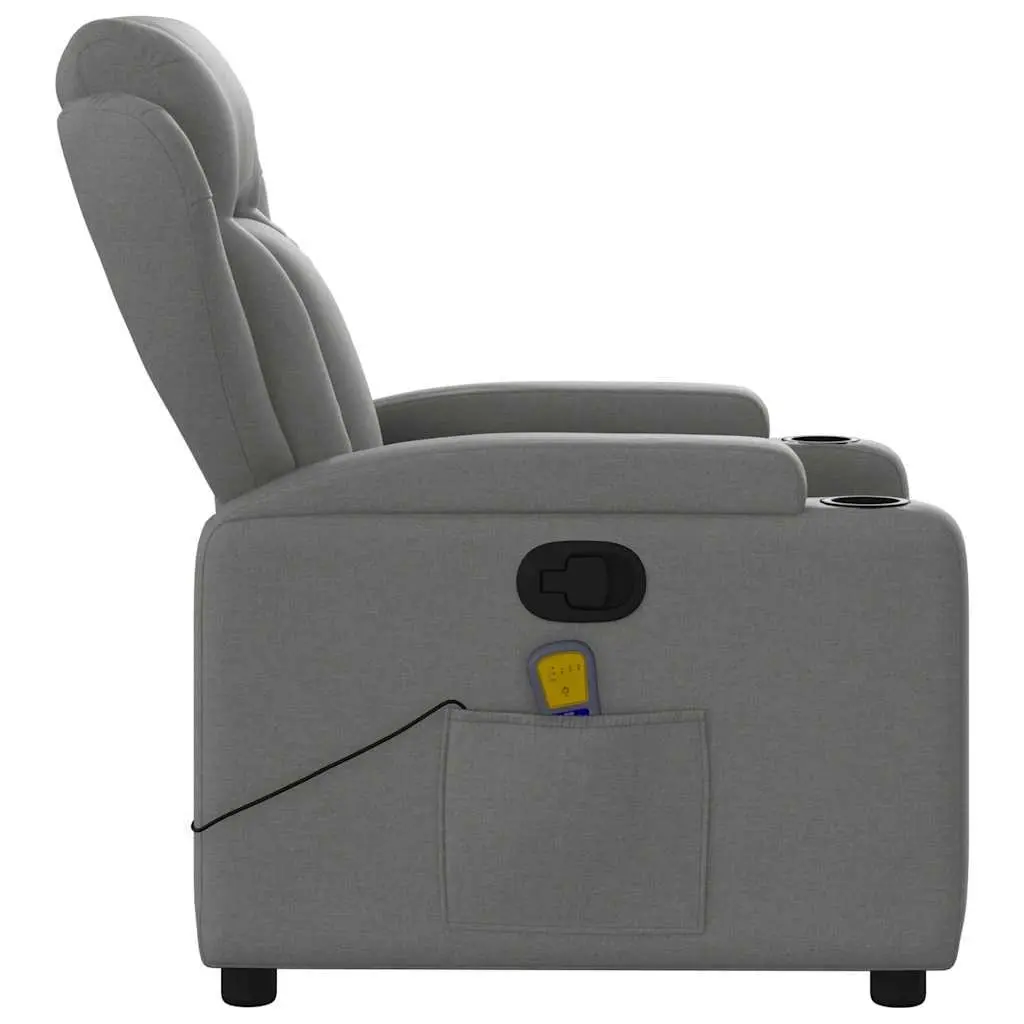 Massage Recliner Chair Fabric Dark Grey Manual Reclining Armchair with Vibration 6 Massage Points