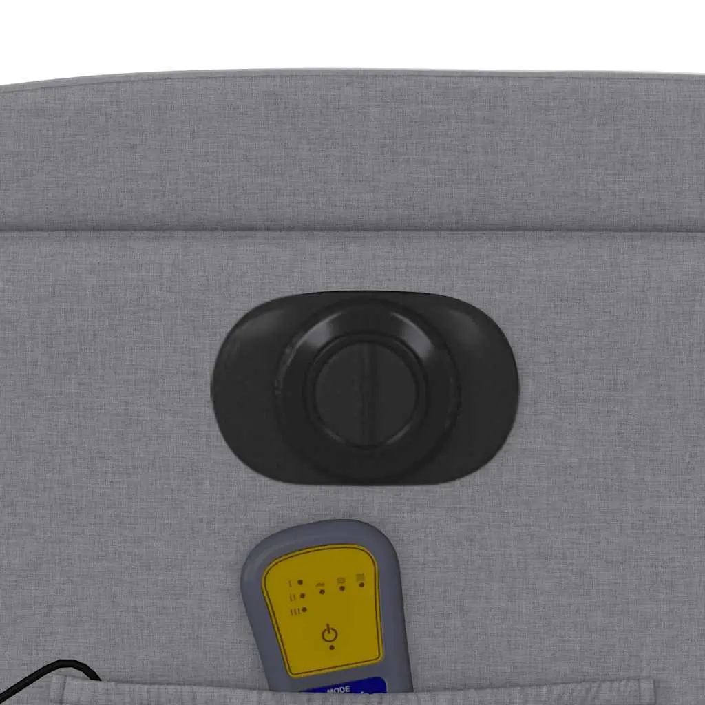 Electric Recliner Chair Fabric Grey Adjustable Footrest 135 Degrees Motorised Massage Function