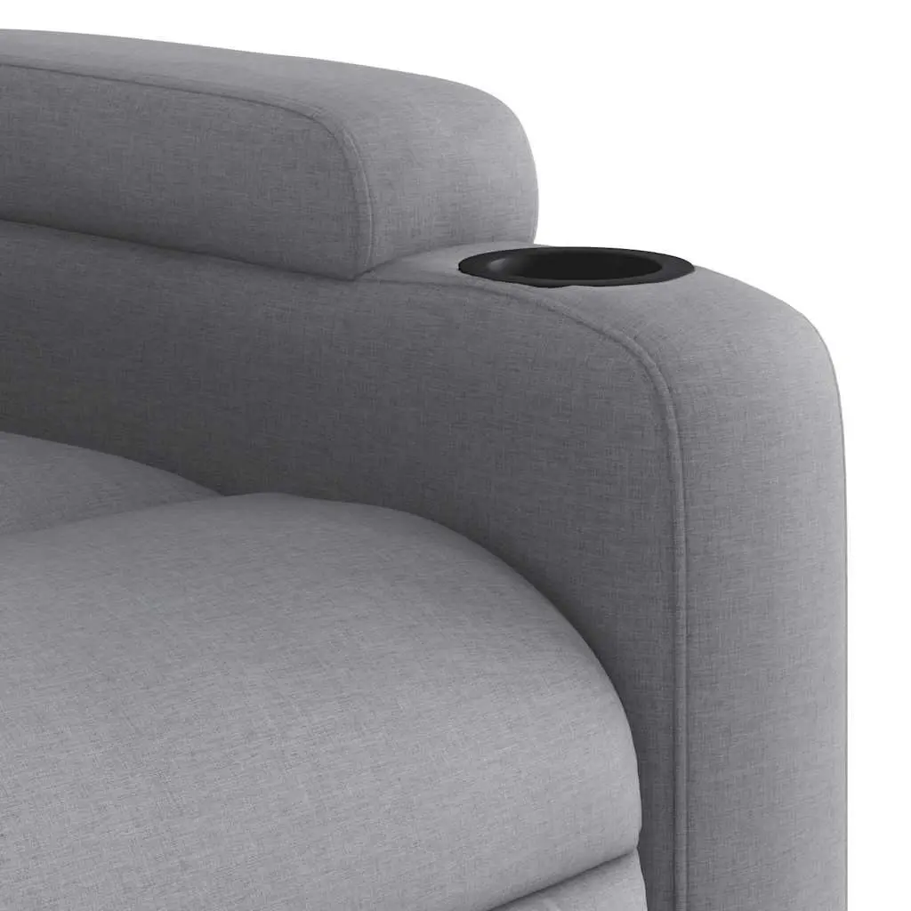 Electric Massage Recliner Chair Grey Fabric Power Lift 135 Degrees