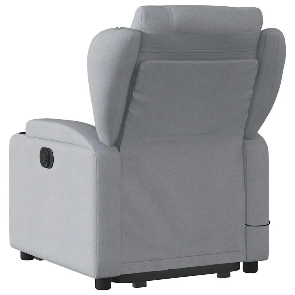 Electric Massage Recliner Chair Grey Fabric Power Lift 135 Degrees