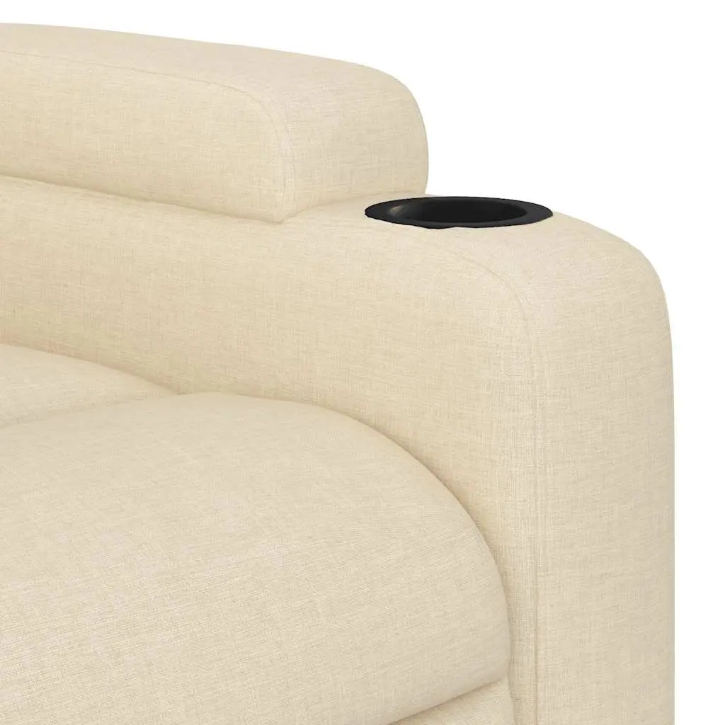Electric Massage Recliner Chair Power Lift Fabric Upholstery Cream