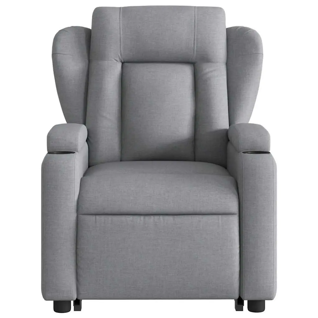 Electric Massage Recliner Chair Power Lift Fabric 135 Degrees Grey