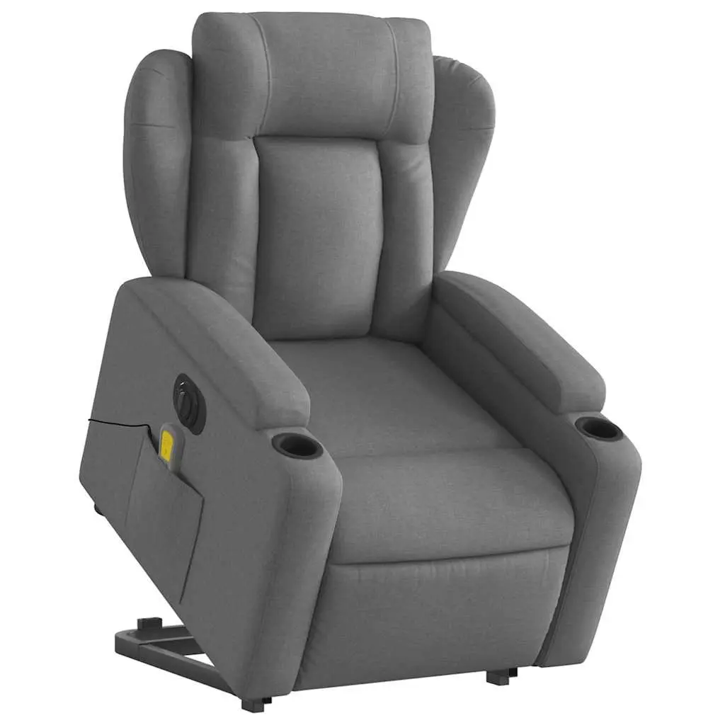 Electric Massage Recliner Chair Fabric Grey