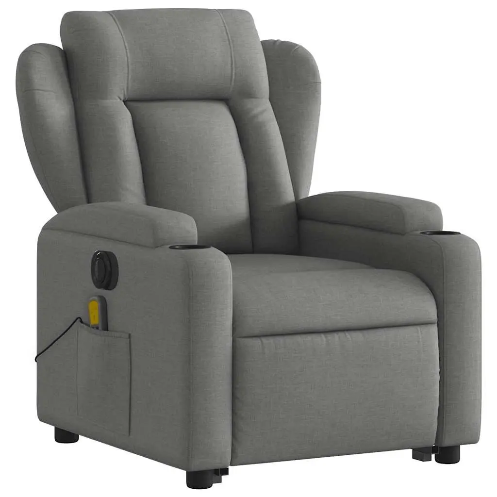 Electric Massage Recliner Chair Fabric Grey