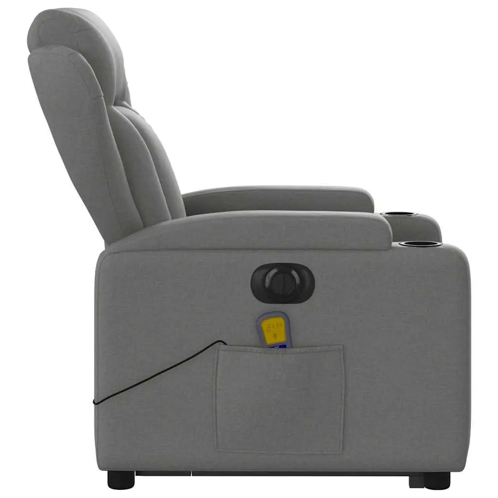 Electric Massage Recliner Chair Fabric Grey