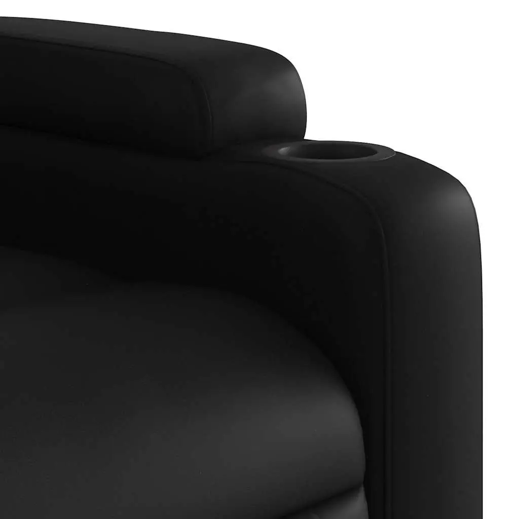 Electric Massage Recliner Chair Faux Leather Black 135 Degrees