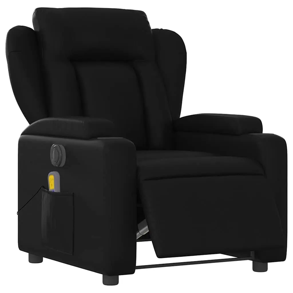 Electric Massage Recliner Chair Faux Leather Black 135 Degrees